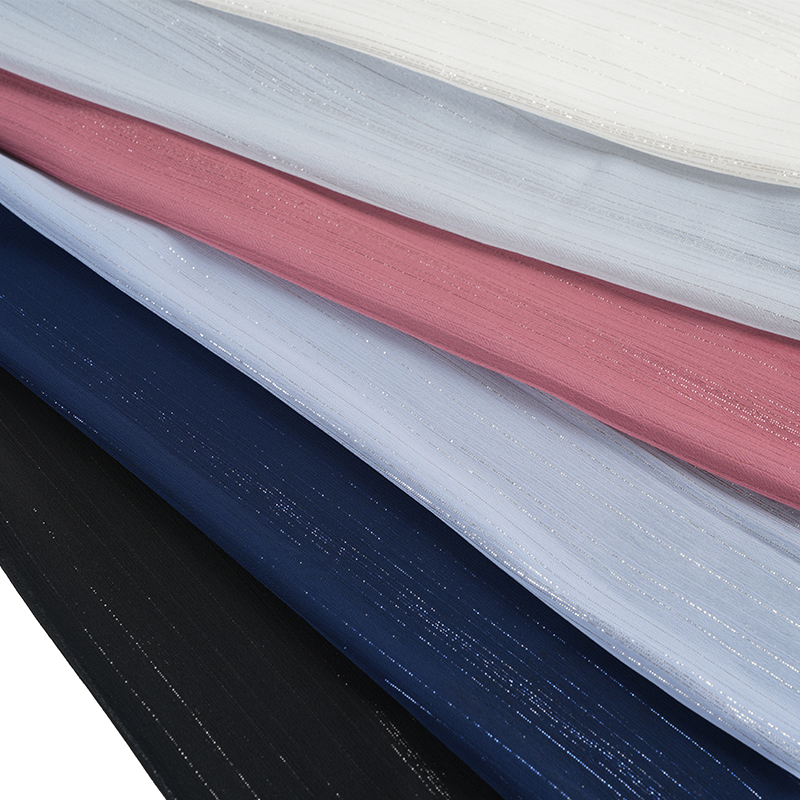 75D كريب شيفون حرير فضي غير منتظم