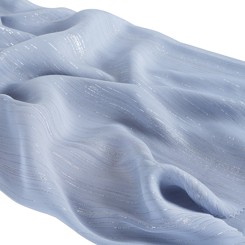 75D كريب شيفون حرير فضي غير منتظم