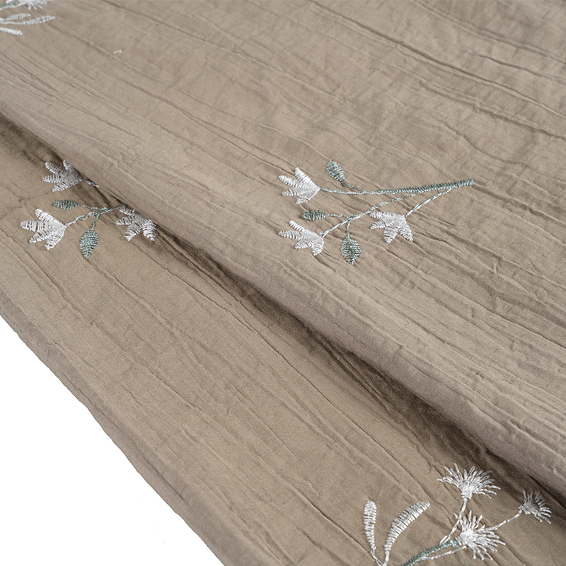 بذور الخوخ الأوركيد التطريز زهر النسيج التجاعيد