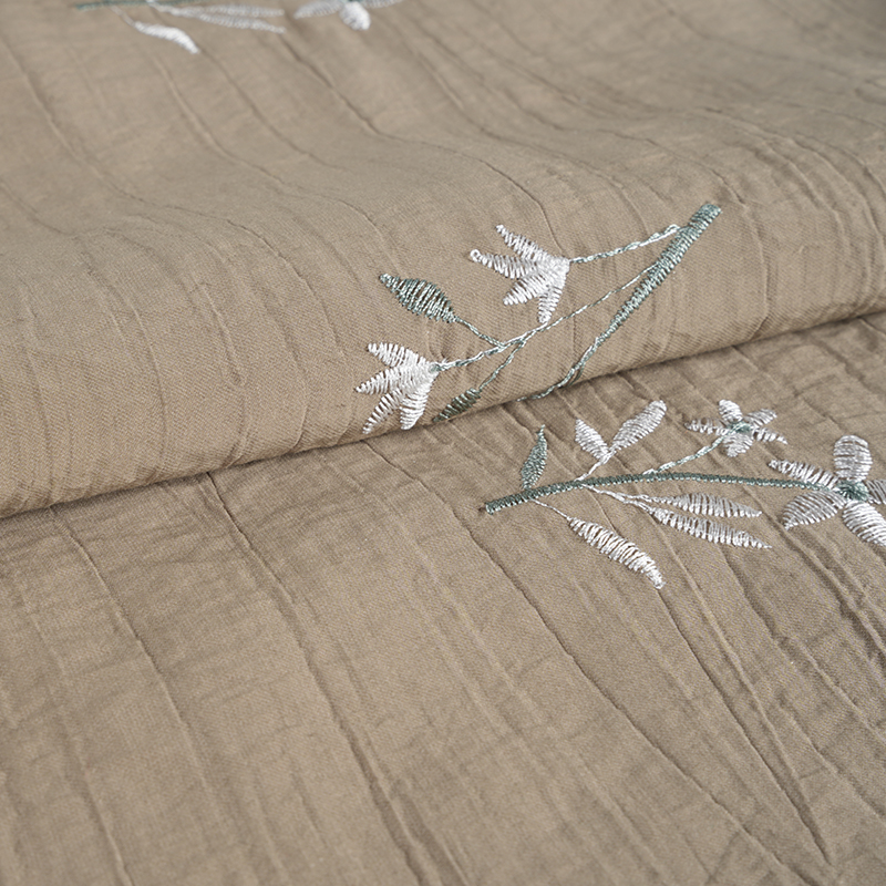 بذور الخوخ الأوركيد التطريز زهر النسيج التجاعيد