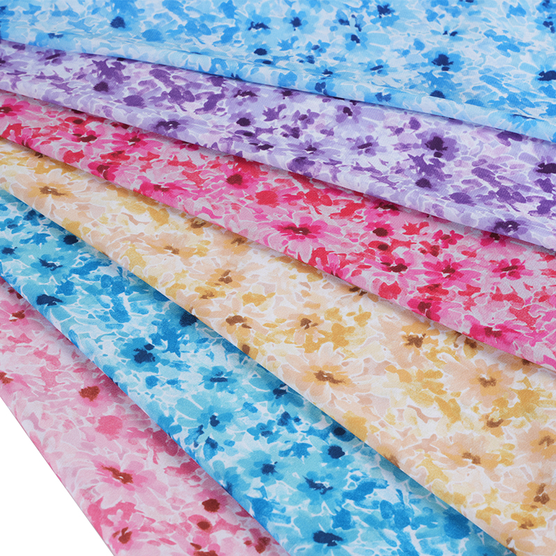 75D/18T قماش طباعة زهور فوضوي ضبابي