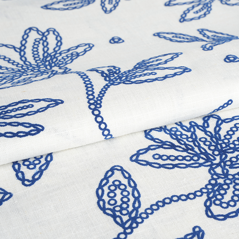 12S قماش فيسكوز كتان مطبوع عليه زهور