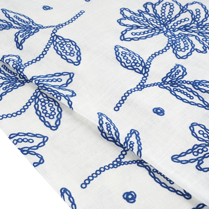 12S قماش فيسكوز كتان مطبوع عليه زهور