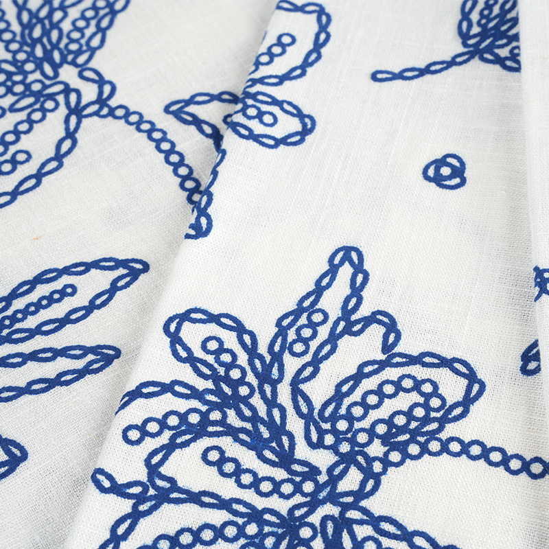 12S قماش فيسكوز كتان مطبوع عليه زهور