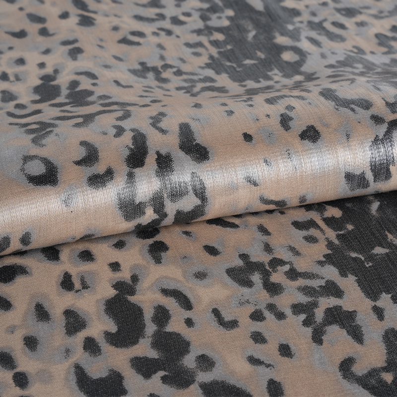 20d * 21s نسيج قطن ذهبي سميك بطبعة الفهد الصغيرة